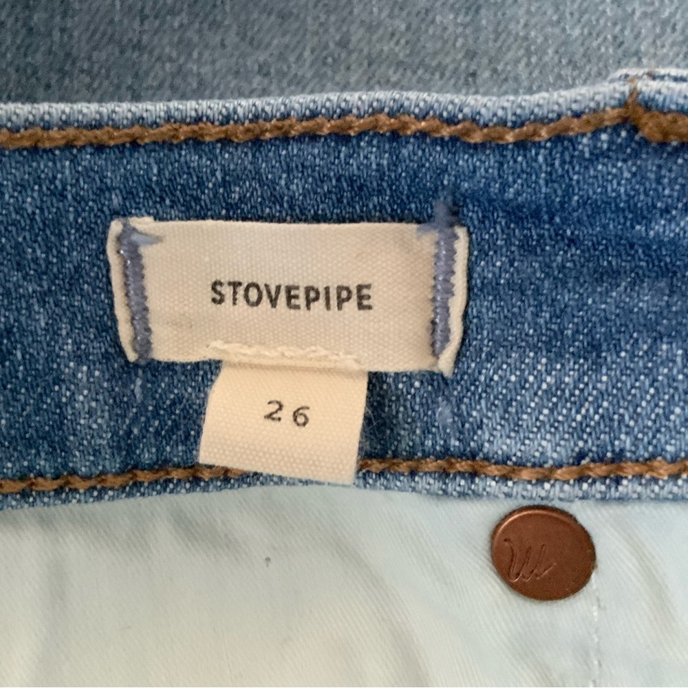 MADEWELL Stovepipe Jeans Straight Leg Mid-Rise Cropped Blue Size 26 - Picture 11 of 15